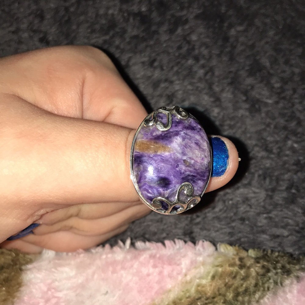 Chevron amethyst ring